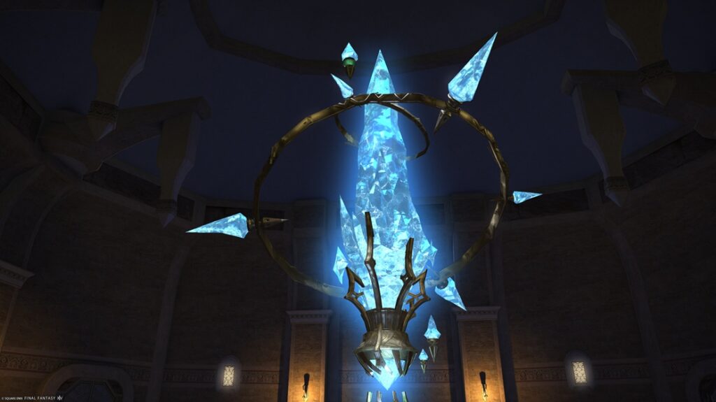 Atherytennetz in FFXIV: Großer leuchtender Atherytenkristall in Final Fantasy XIV
